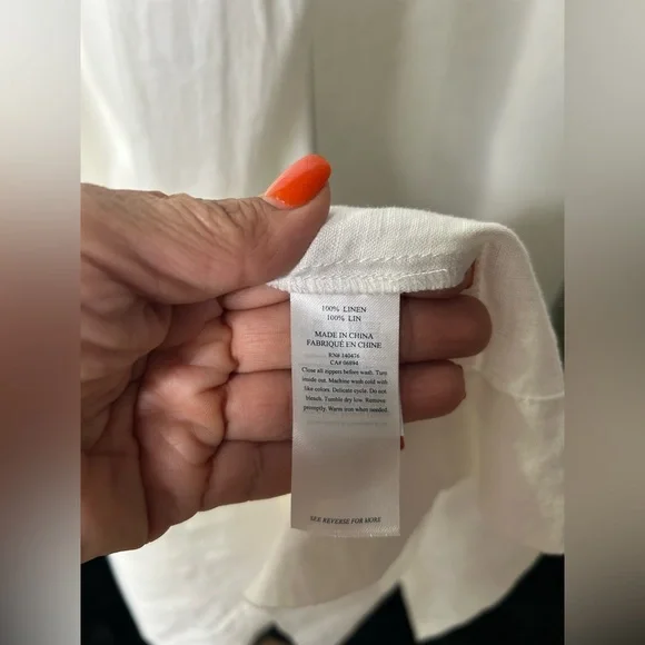 Faherty Linen White Maxi Dress size L - Picture 6 of 6